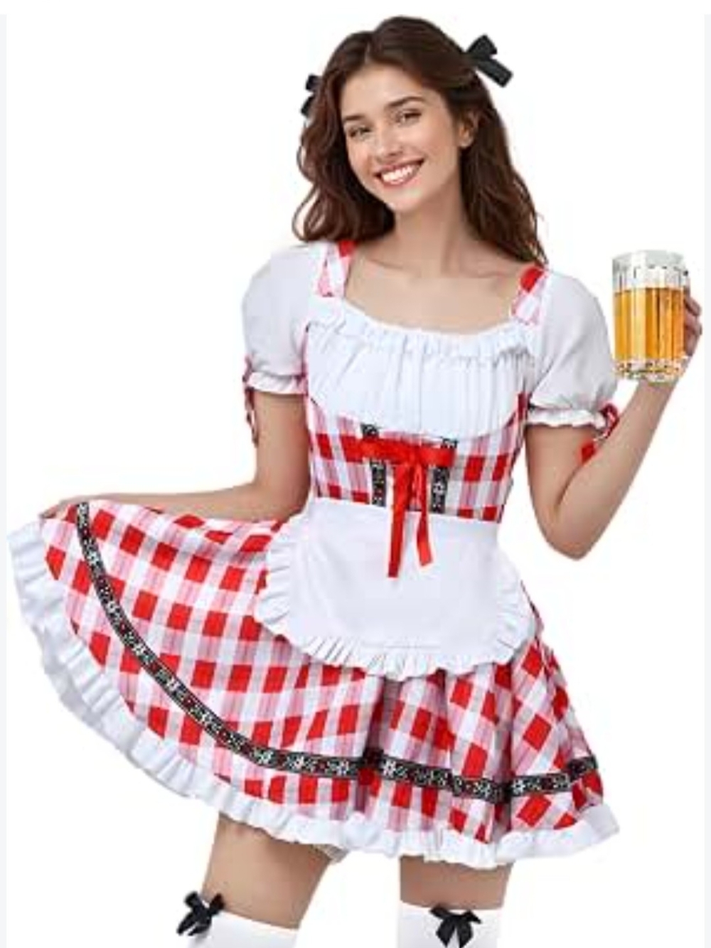 somse Women's German Barvarian Dirndl Dress Oktoberfest Costume Polyester Size L